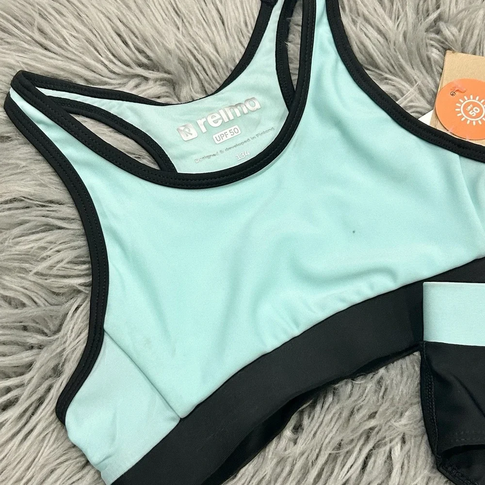 Reima Girls Jamaica UPF 50 Turquoise Swimwear 2-piece Swim Set Size 134 (SZ 9Y)